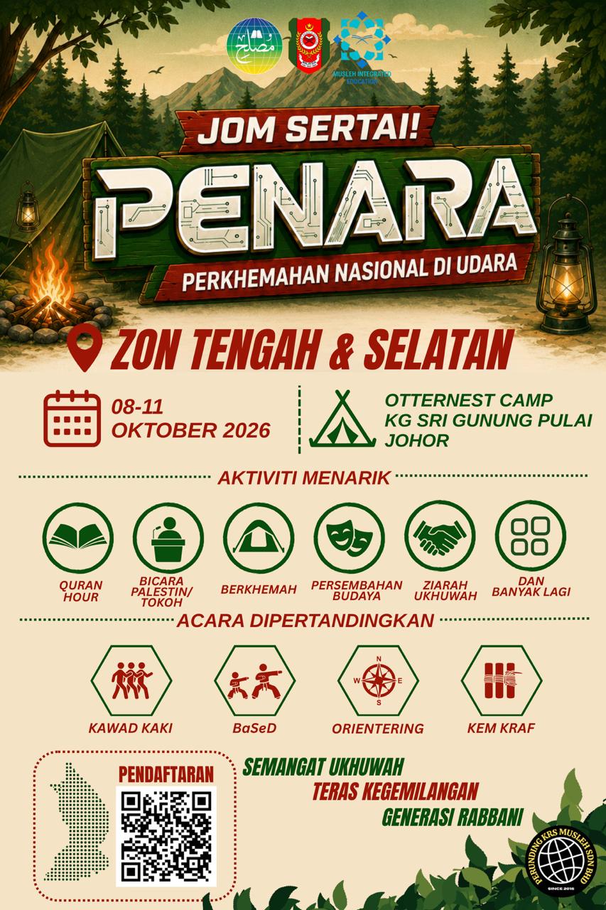 Poster PENARA 2026 - Perkhemahan Nasional Di Udara Zon Tengah & Selatan